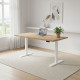 UVI LITE V2 Sit-Stand Desk Chalet Oak White Frame UVI LITE V2 electric sit-stand desk with KAINDL Chalet Oak desktop 139x68 cm and white metal frame, front view