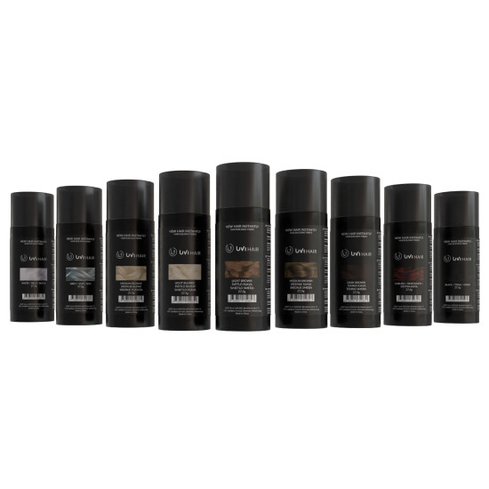 UVI Hair Fiber Auburn large 27.5g bottle, natural dyed keratin protein fibres for thinning hair, suitable for men and women