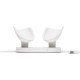 Meta Quest 3/3S Compact Charging Dock with drop-in slots for headset and Touch Plus controllers, compact white charging station with rechargeable batteries