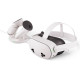Meta Quest 3/3S Compact Charging Dock with drop-in slots for headset and Touch Plus controllers, compact white charging station with rechargeable batteries