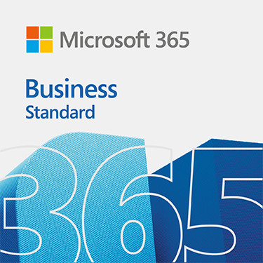 Microsoft 365 Business Standard enoletna naročnina – digitalna licenca z ikonami aplikacij Word, Excel, PowerPoint in Teams