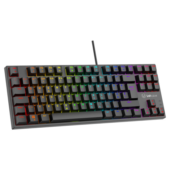 UVI Greed Mini V2 TKL Brown Switch RGB tipkovnica UVI Greed Mini V2 TKL mehanička gaming tipkovnica s Brown prekidačima i RGB osvjetljenjem, UK raspored tipki SLO/CRO