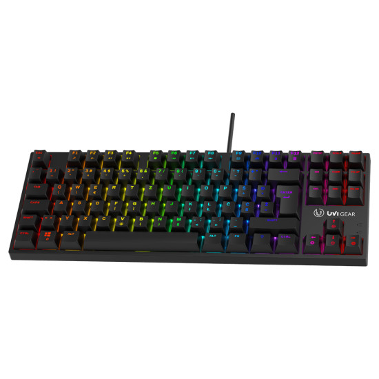 UVI Greed Mini V2 TKL Brown Switch RGB tipkovnica UVI Greed Mini V2 TKL mehanička gaming tipkovnica s Brown prekidačima i RGB osvjetljenjem, UK raspored tipki SLO/CRO