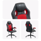 UVI Chair Hero Red gaming and office chair in red and black upholstery with extra-padded fixed armrests and a CLASS-4 gas lift base