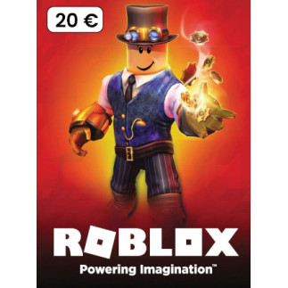 Roblox Gift Card 20 EUR digital key for Europe granting 1333 Robux, delivered by email after purchase