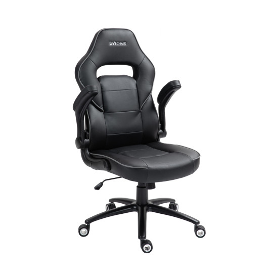 UVI Chair Simple Office black ergonomic office chair with CLASS-4 gas-lift height adjustment and butterfly tilt mechanism