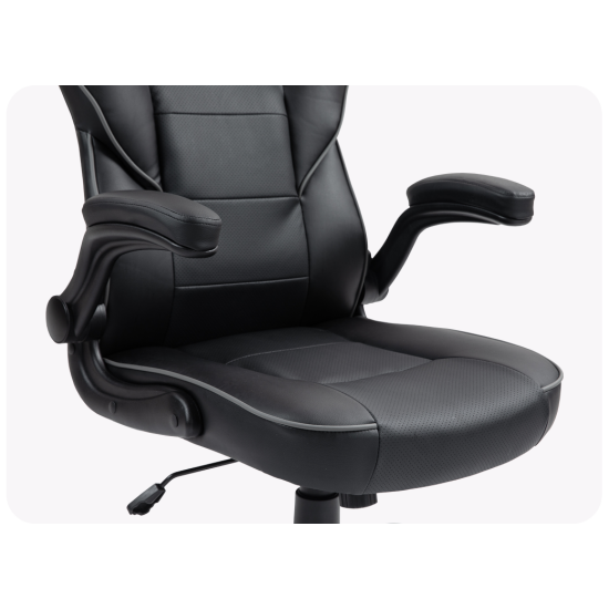 UVI Chair Simple Office black ergonomic office chair with CLASS-4 gas-lift height adjustment and butterfly tilt mechanism