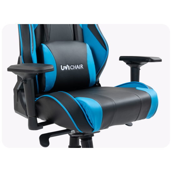 UVI Chair Sport XL Blue Gaming Chair UVI Chair Sport XL Blue gaming and office chair with reinforced steel frame, extra-wide seat, and blue accent detailing on a white background