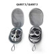 Grey carrying case for Meta Quest 3, Quest 3S, or Quest 2, with dedicated compartments for headset, Touch Plus controllers, straps, and charger