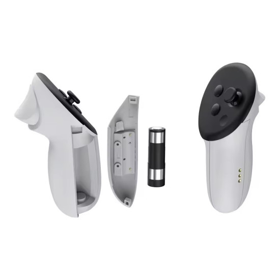 Meta Quest 3 Charging Dock & Stand Meta Quest 3 Charging Dock with LED charge indicators and slots for headset and two Touch Plus controllers on a compact white stand