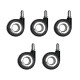 UVI Universal Enhanced Wheels set of 5 nylon chair casters with 11 mm universal stem, suitable for hard and soft floor surfaces