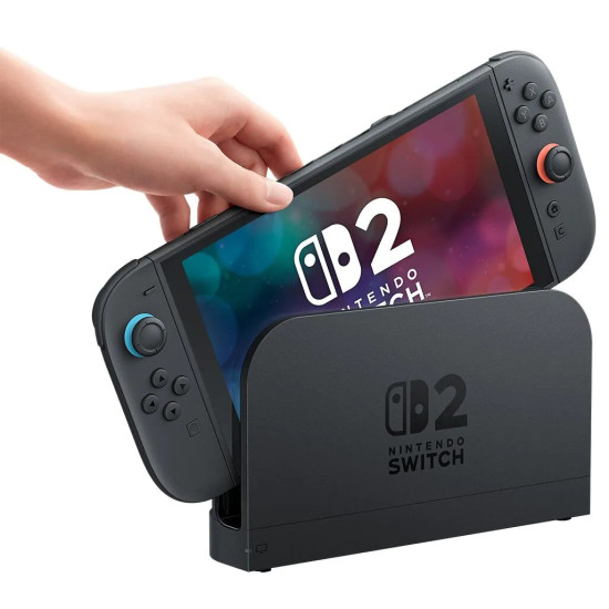 Nintendo Switch 2 console with Joy-Con 2 controllers and Mario Kart World game, showing 4K HDR hybrid gaming system