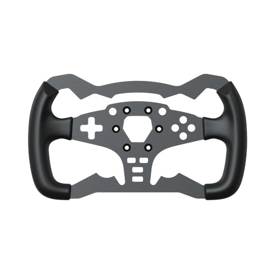 MOZA Racing ES RS032 Formula Wheel Mod 28 cm MOZA Racing ES RS032 28 cm formula steering wheel mod with aluminium chassis and black TPU rubber grips, front view