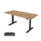 UVI LITE V2 electric sit-stand Chalet Oak desk and black frame 139 x 68 x 2,5 cm