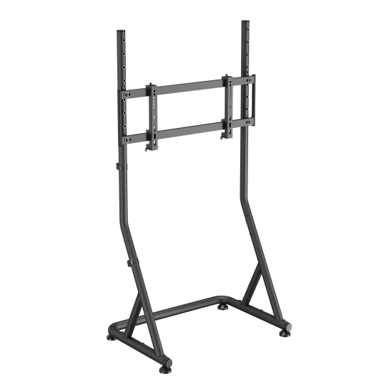 UVI Racing SIM Monitor & TV Stand 32–55 Inch UVI Racing SIM freestanding monitor and TV stand made from steel and aluminium, compatible with 32 to 55 inch screens, shown with adjustable height settings at 92 and 97 cm