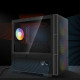 UVI OMEGA AM96F16 gaming desktop PC with mesh front panel and tempered glass side panel, featuring Ryzen 5 7500F and RX 9060 XT 8GB graphics card