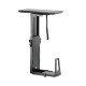 UVI Adjustable Under-Desk PC Mount V2 – up to 15 kg UVI Adjustable Under-Desk Computer Mount V2 installed beneath a desk, holding a PC tower with sliding track and swivel base visible