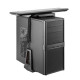 UVI Adjustable Under-Desk PC Mount V2 – up to 15 kg UVI Adjustable Under-Desk Computer Mount V2 installed beneath a desk, holding a PC tower with sliding track and swivel base visible