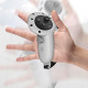 Grey silicone protection case fitted over Meta Quest 3 and 3S controller handles, showing flexible material and adjustable Velcro strap