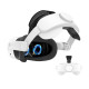Meta Quest 3 and Quest 3S White Strap showing the quick-turn adjustment dial and flexible silicone rear support panel, in white