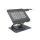 UVI 360° Foldable Height-Adjustable Laptop Riser UVI foldable laptop riser stand with 360-degree rotating base and magnetic phone holder, shown at adjustable height