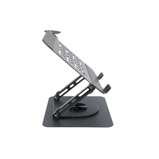 UVI 360° Foldable Height-Adjustable Laptop Riser UVI foldable laptop riser stand with 360-degree rotating base and magnetic phone holder, shown at adjustable height