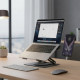 UVI 360° Foldable Height-Adjustable Laptop Riser UVI foldable laptop riser stand with 360-degree rotating base and magnetic phone holder, shown at adjustable height