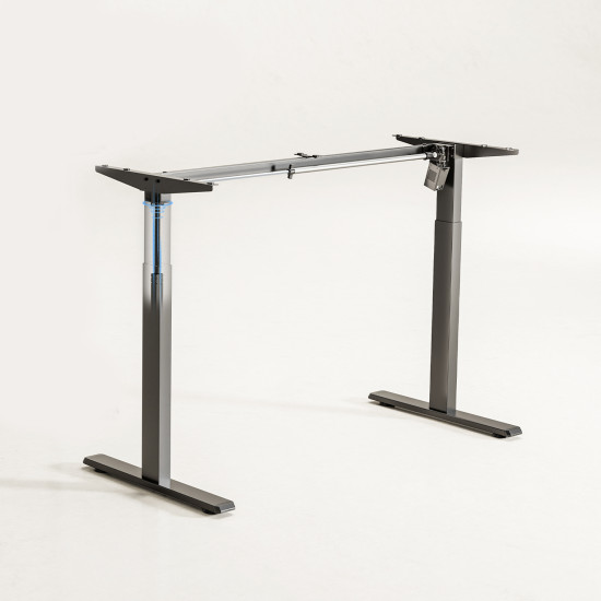 UVI LITE V2 Sit-Stand Desk Frame Electric Black UVI LITE V2 electric sit-stand desk frame in black, shown assembled without tabletop, adjustable width and height