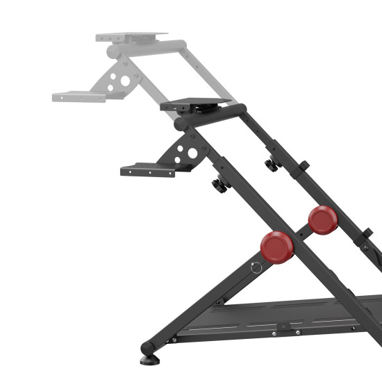 UVI Chair Foldable Racing Setup LITE steel-frame sim racing rig with adjustable steering wheel mount and pedal plate, shown in open position