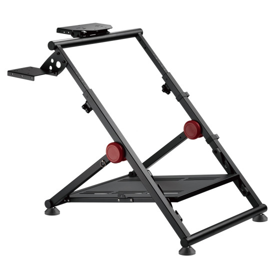 UVI Chair Foldable Racing Setup LITE steel-frame sim racing rig with adjustable steering wheel mount and pedal plate, shown in open position
