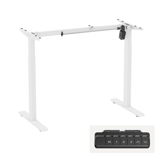 UVI LITE V2 Sit-Stand Desk Frame Electric White UVI LITE V2 electric sit-stand desk frame in white, 2-stage single-motor design with adjustable width, no desktop included
