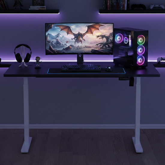 UVI LITE V2 Sit-Stand Desk Frame Electric White UVI LITE V2 electric sit-stand desk frame in white, 2-stage single-motor design with adjustable width, no desktop included