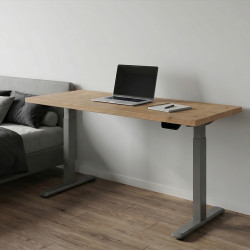 UVI STANDARD V2 Electric Sit-Stand Desk - Chalet Oak & Grey Frame 139 cm x 68 x 3,8 cm UVI STANDARD V2 Electric Sit-Stand Desk - Chalet Oak & Grey Frame 139 cm x 68 x 3,8 cm