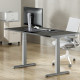 UVI Standard V2 Sit-Stand Desk Frame grey UVI Standard V2 electric sit-stand desk frame in grey, showing 3-stage legs and adjustable width from 100 to 170 cm