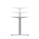 UVI Standard V2 Sit-Stand Desk Frame grey UVI Standard V2 electric sit-stand desk frame in grey, showing 3-stage legs and adjustable width from 100 to 170 cm