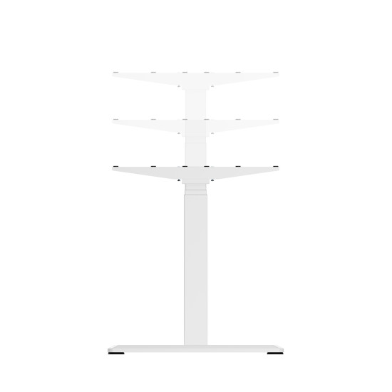 UVI Standard V2 Sit-Stand Desk Frame white UVI Standard V2 electric sit-stand desk frame in white, showing 3-stage legs and adjustable width from 100 to 170 cm
