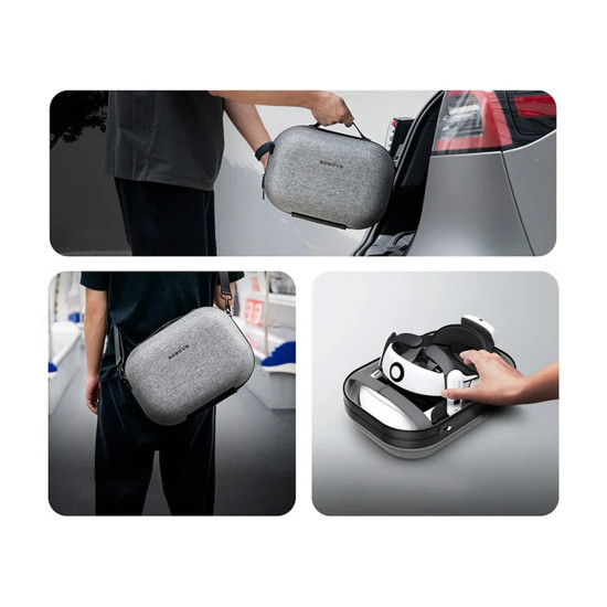 BOBOVR C3 Carrying Case for Quest 3 BOBOVR C3 hard carrying case for Meta Quest 3, closed view showing Dragon Dance exterior material in black