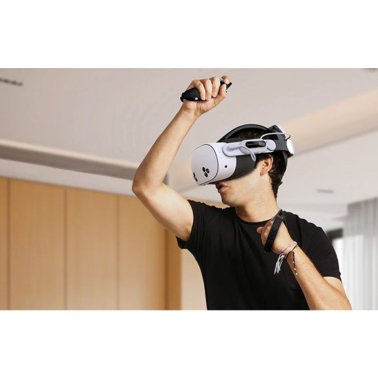 BOBOVR E3 Pro battery relief strap for Meta Quest 3 and 3S, showing rear cushion, adjustable fit mechanism, and B100 battery pack