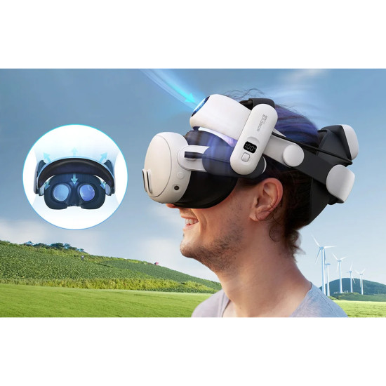 BOBOVR S3 PRO ergonomic battery relief head strap for Meta Quest 3 and Quest 3S with Honeycomb Pad and rear battery module