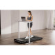 DeerRun Q2 Urban black electric treadmill with low-profile design and built-in wheels, shown from the side