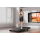 DeerRun Q2 Urban black electric treadmill with low-profile design and built-in wheels, shown from the side