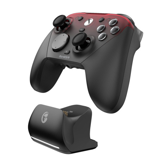 GameSir G7 Pro BK TRI-MODE kontroler v črno-rdeči barvi z zamenljivimi magnetnimi ploščami in ABXY gumbi z optičnimi mikro-stikali