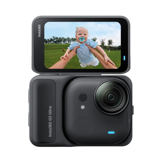 Insta360 GO Ultra Midnight Black Action Camera Insta360 GO Ultra Standard Bundle action camera in Midnight Black, compact design with magnetic mount system