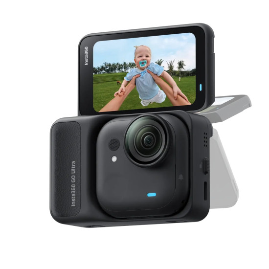 Insta360 GO Ultra Midnight Black Action Camera Insta360 GO Ultra Standard Bundle action camera in Midnight Black, compact design with magnetic mount system