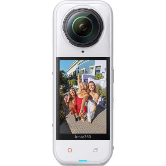 Insta360 X5 Satin White Limited Edition Insta360 X5 Satin White Limited Edition action camera, white finish, compact 360-degree body with dual lenses