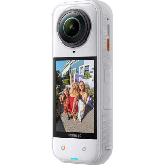 Insta360 X5 Satin White Limited Edition Insta360 X5 Satin White Limited Edition action camera, white finish, compact 360-degree body with dual lenses