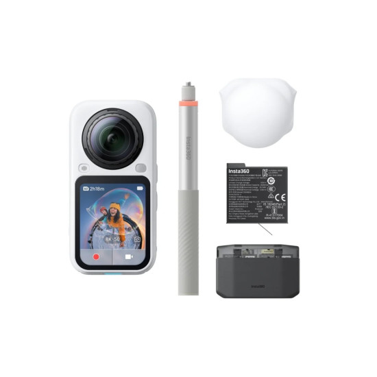 Insta360 X6 Essentials Bundle Arctic White Insta360 X6 Essentials Bundle Arctic White 360° akcijska kamera u bijeloj boji s dva objektiva i dodatnom opremom iz Essentials Bundle paketa
