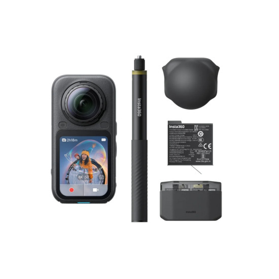Insta360 X6 Midnight Black Essentials paket Insta360 X6 Midnight Black akcijska kamera u Essentials paketu, crne boje, s dvije leće za 360° snimanje
