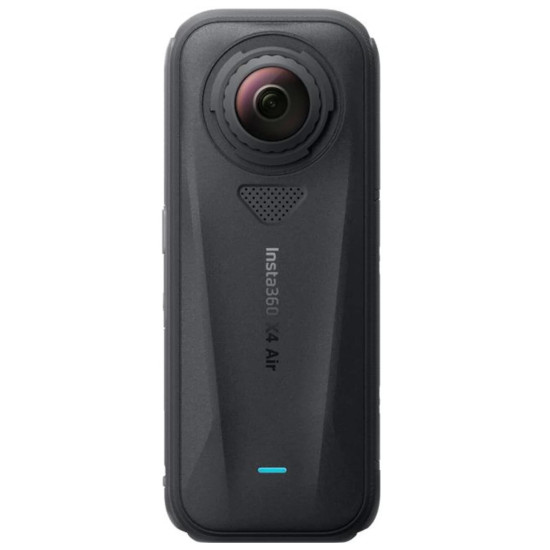 Insta360 X4 Air action camera standard bundle, compact dual-lens 360-degree camera in black, front and rear view