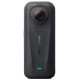 Insta360 X4 Air action camera standard bundle, compact dual-lens 360-degree camera in black, front and rear view